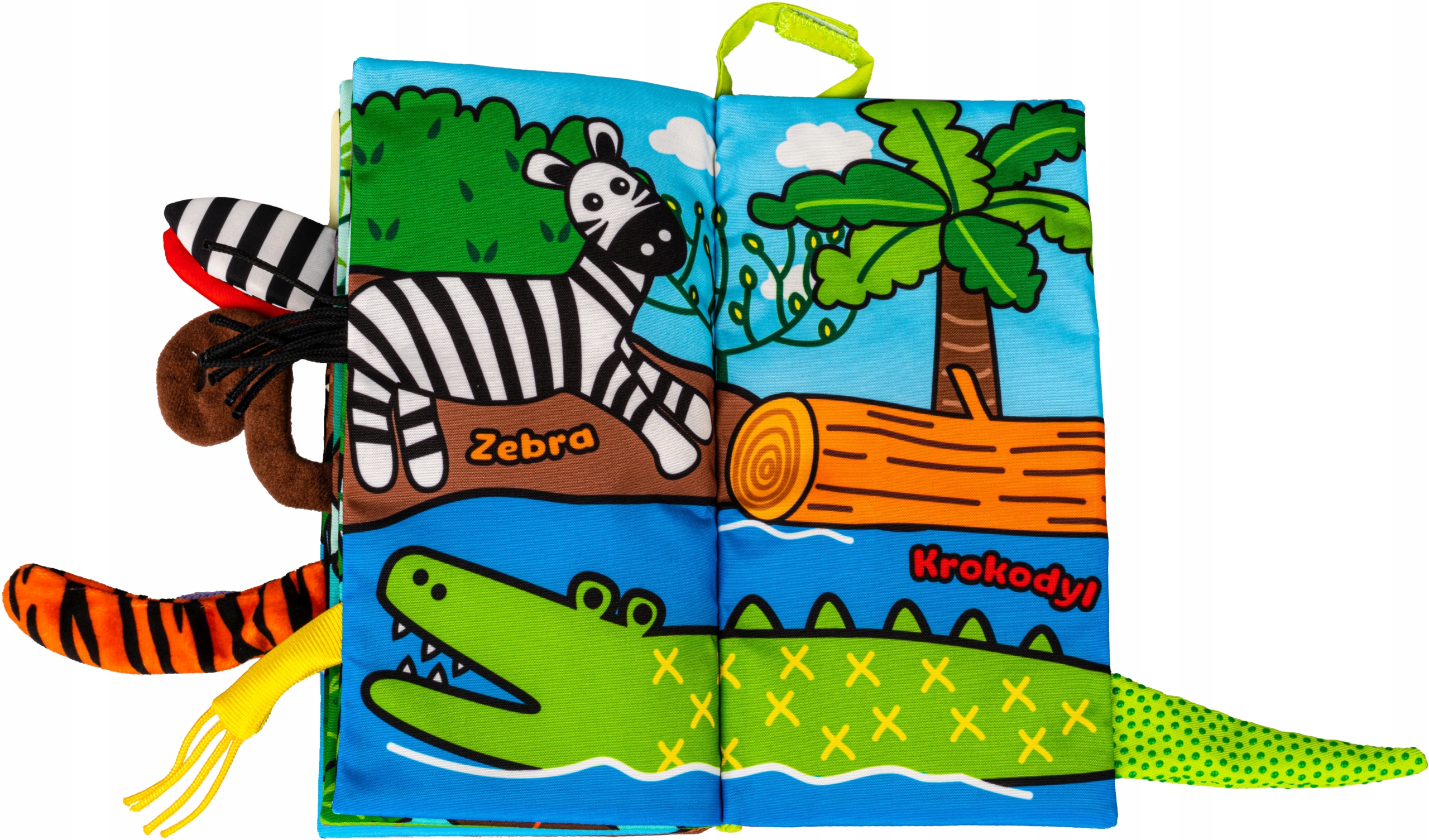 JOLLY BABY KSIĄŻKA KSIĄŻECZKA SENSORYCZNA ZWIERZAKI DŻUNGLA OGONKI 0M+