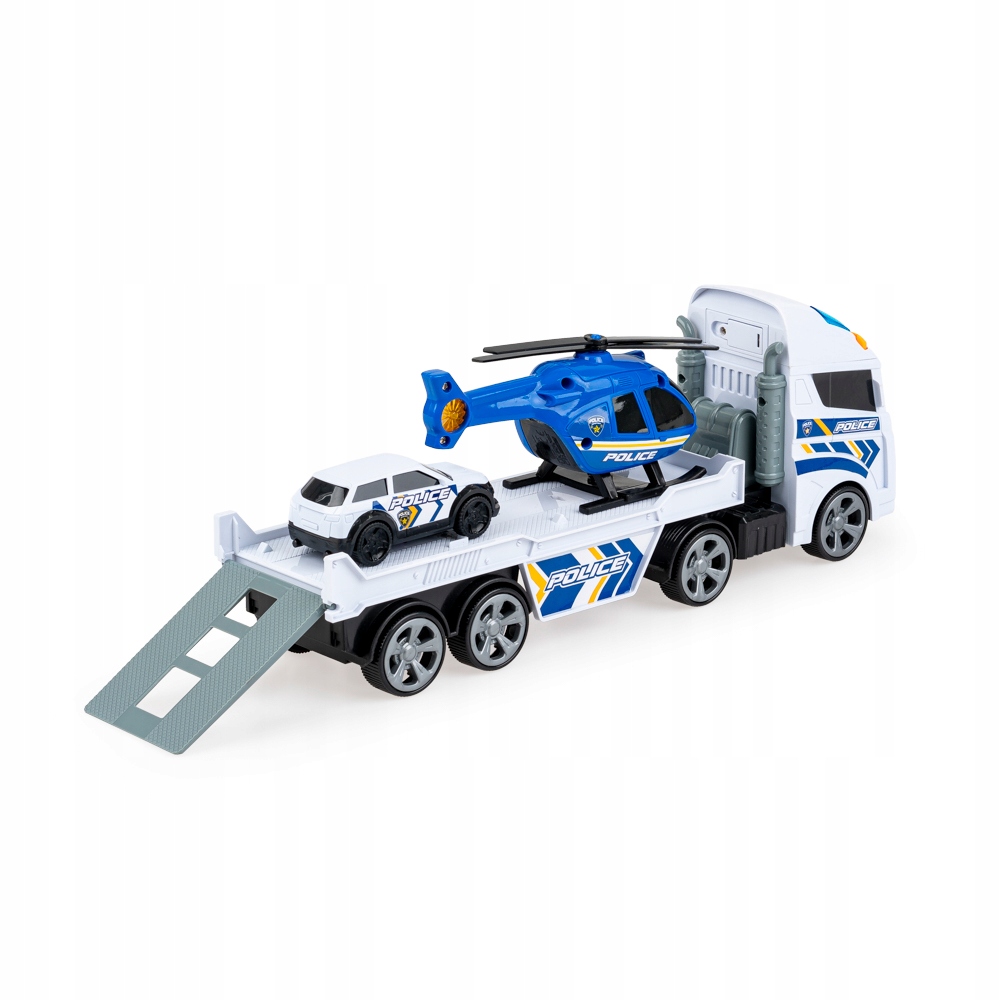 DUMEL FLOTA ZESTAW POJAZDÓW POLICYJNYCH 3 SAMOCHODOWY ŚWIATŁA DŹWIĘK