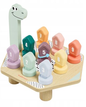 TOPBRIGHT DREWNIANA GRA DO NAUKI LICZB I KOLORÓW DINO 36M+