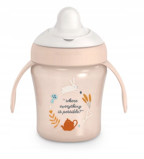 SUAVINEX KUBEK DO NAUKI PICIA 200ML WONDERLAND RÓŻOWY 6M+