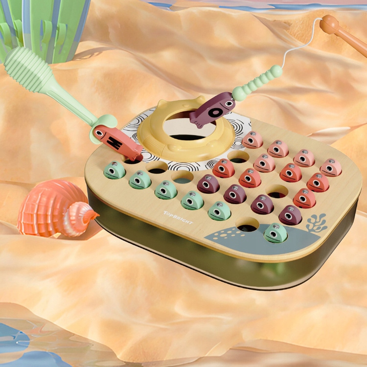 TOPBRIGHT DREWNIANA MAGNETYCZNA GRA ZRĘCZNOŚCIOWA ŁOWIMY RYBKI ABC 24M+