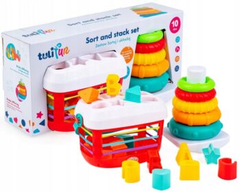 TULIFUN ZESTAW SORTUJ I UKŁADAJ SORTER W FORMIE KOSZYCZKA + PIRAMIDA