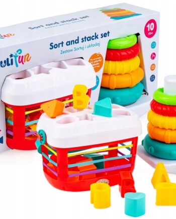 TULIFUN ZESTAW SORTUJ I UKŁADAJ SORTER W FORMIE KOSZYCZKA + PIRAMIDA