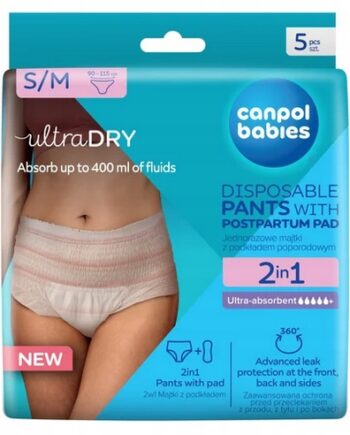 CANPOL MAJTKI JEDNORAZOWE Z PODKŁADEM 2W1 ODDYCHAJĄCE I ULTRACHŁONNE S/M 5X