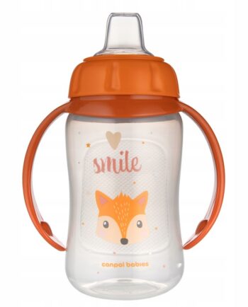 CANPOL KUBEK NIEKAPEK TRENINGOWY Z USTNIKIEM MIĘKKIM 6M+ POMARAŃCZ