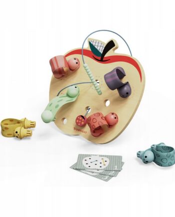 TOPBRIGHT ZABAWKA EDUKACYJNA DREWNIANA DLA DZIECI ROBACZKI W JABŁUSZKU 18M+