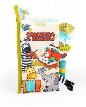 JOLLY BABY KSIĄŻKA KSIĄŻECZKA SENSORYCZNA ORKIESTRA Z DŻUNGLI 0M+
