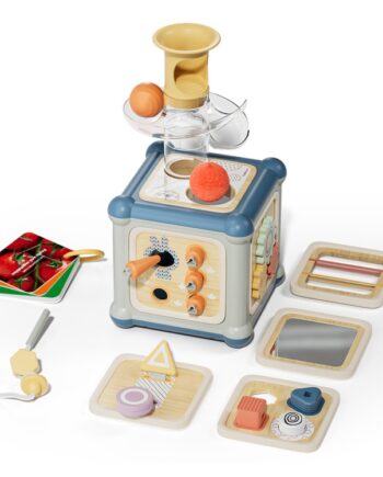 TOPBRIGHT DREWNIANA KOSTKA EDUKACYJNA 10W1 MISTRZ MOTORYKI MAŁEJ 12M+