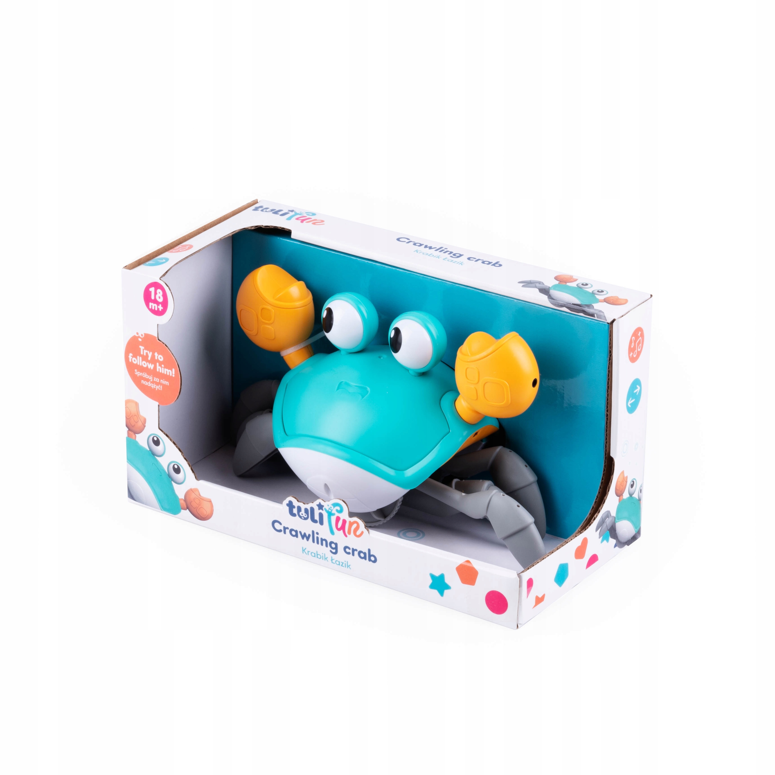 TULIFUN ZABAWKA ŁAZIK KRAB PORUSZA SIĘ CHODZI NA BOKI MUZYKA 18M+