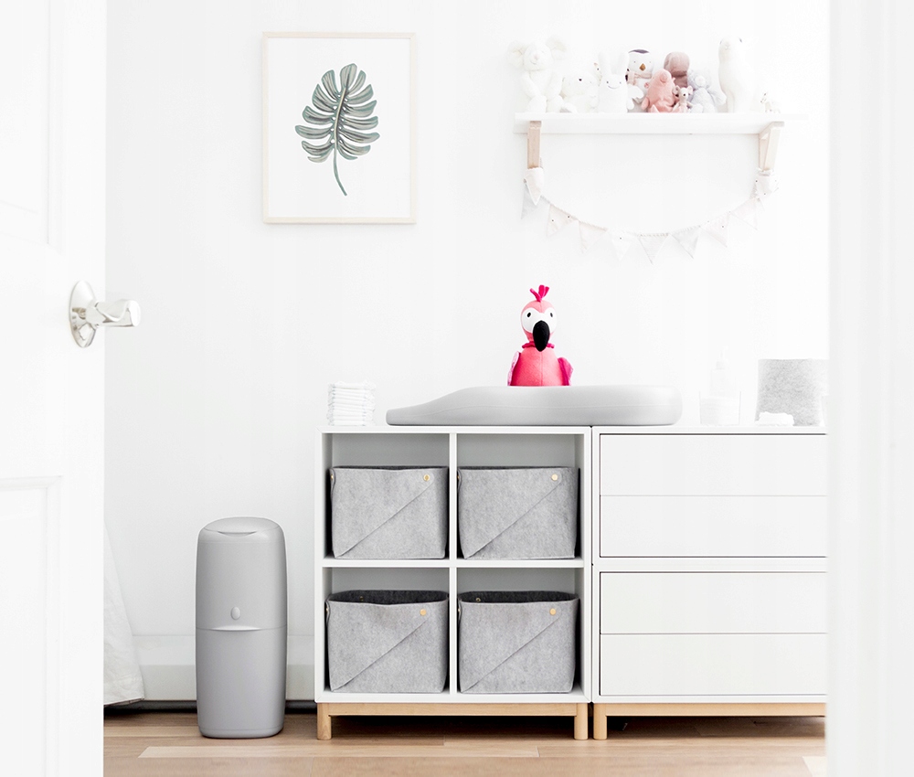 ANGELCARE POJEMNIK KOSZ KLASYCZNY NA PIELUCHU SZARY + 1 WKŁAD