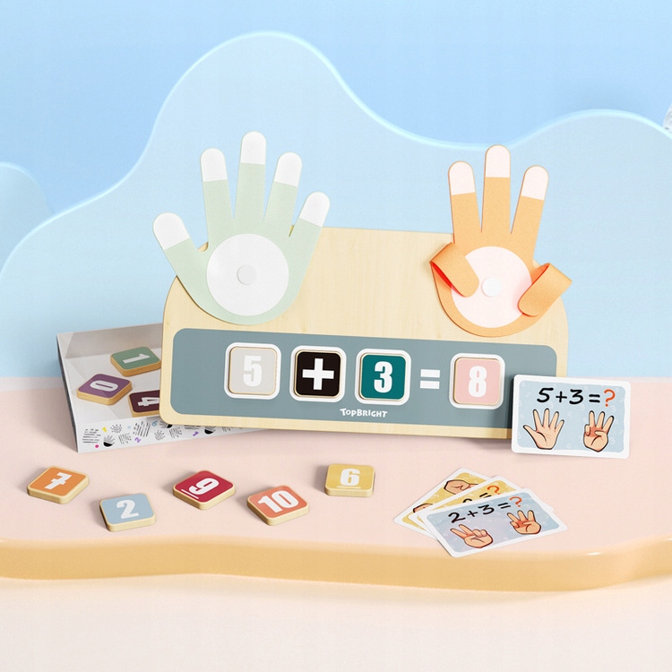 TOPBRIGHT ZABAWKA EDUKACYJNA DREWNIANA NAUKA LICZENIA NA PALCACH 36M+