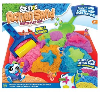 SCENTOS PACHNĄCY PIASEK KINETYCZNY ZESTAW Z AKCESORIAMI FOREMKI