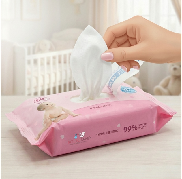 BOCIOLAND NAWILŻANE CHUSTECZKI DLA DZIECI 99% WODA 60SZT DO PIELĘGNACJI