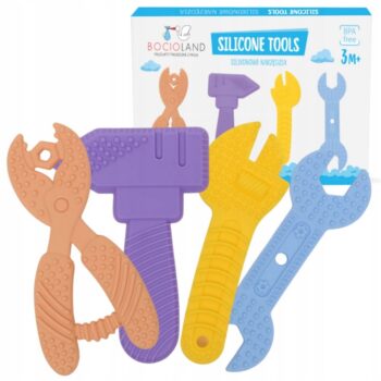 BOCIOLAND GRYZAK SILIKONOWY SENSORYCZNY NARZĘDZIA ZESTAW 4 SZTUKI