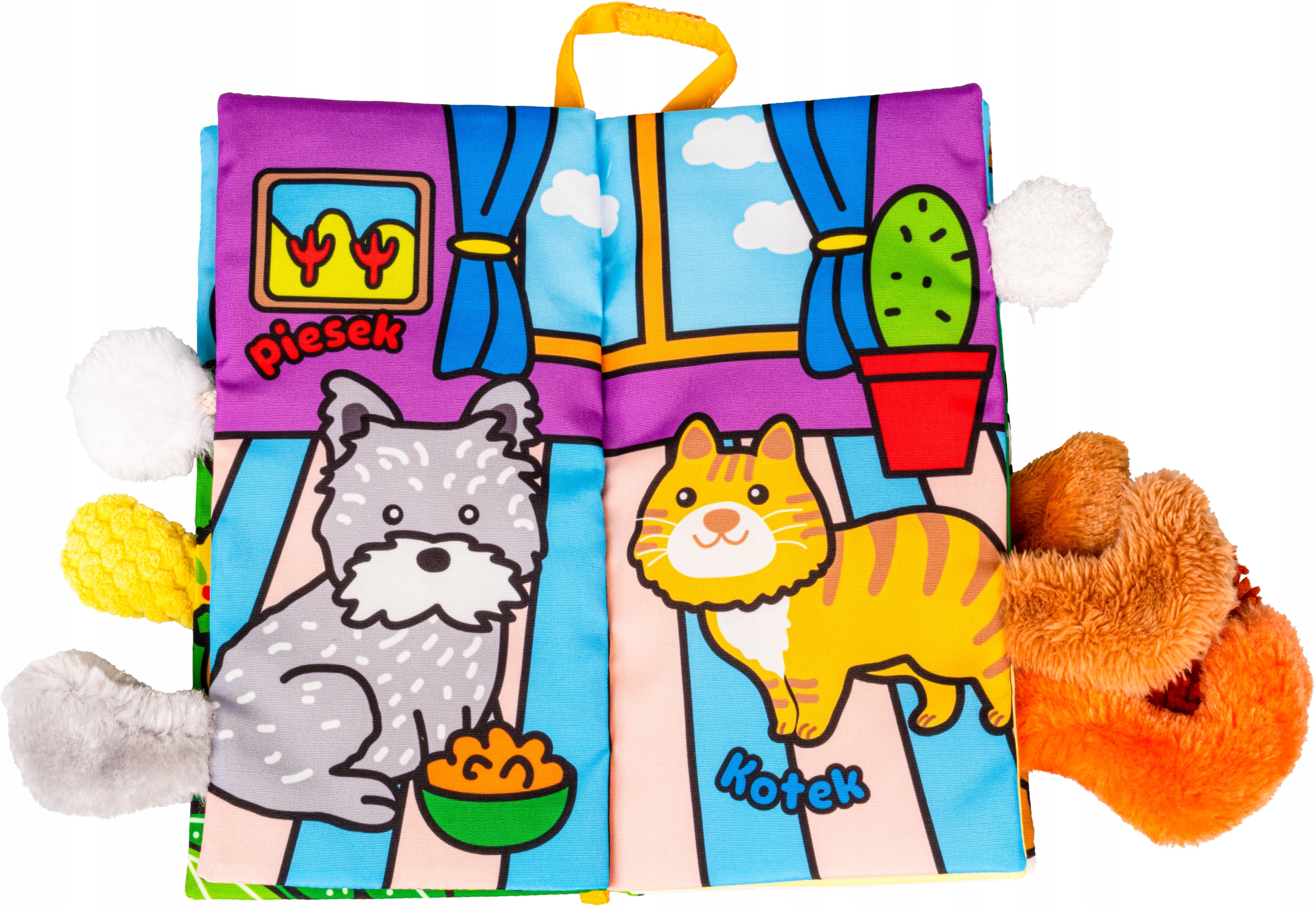 JOLLY BABY KSIĄŻKA KSIĄŻECZKA SENSORYCZNA PUCHATE ZWIERZAKI OGONKI 0M+