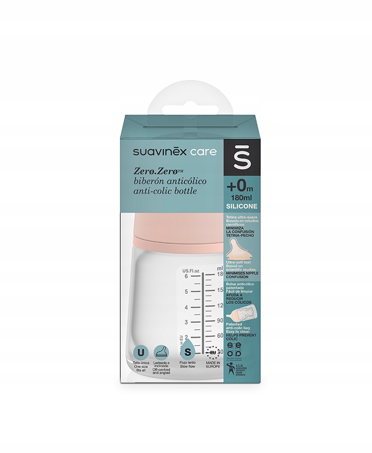 SUAVINEX BUTELKA ZERO ZERO 180ML WOLNY PRZEPŁYW