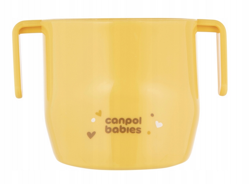 CANPOL KUBEK OTWARTY DO NAUKI PICIA Z UCHWYTAMI 180ML 12M+ ŻÓŁTY