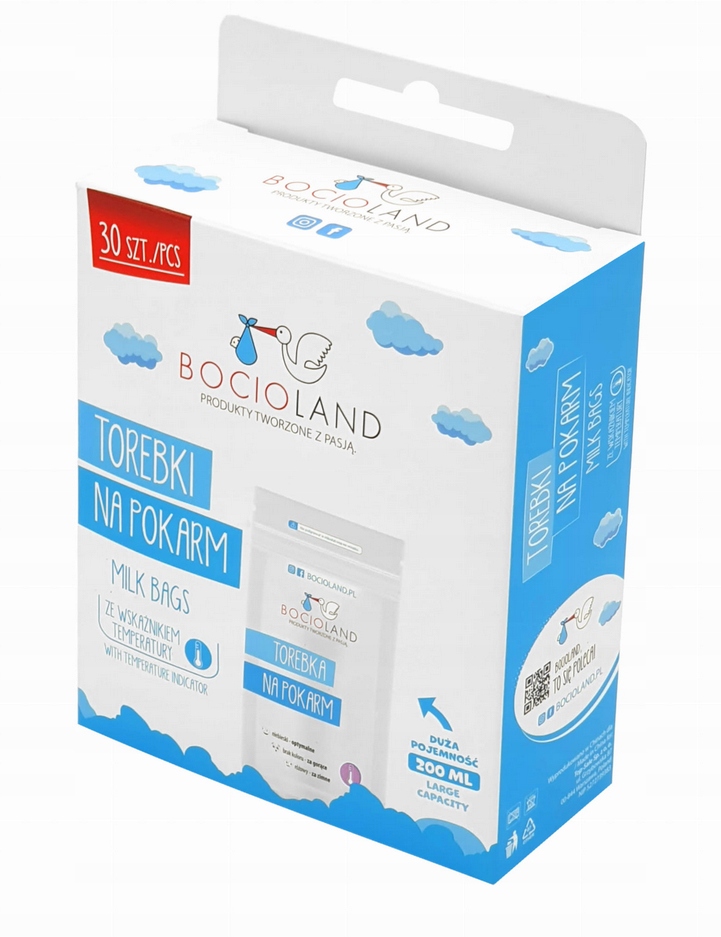 BOCIOLAND WORECZKI TOREBKI DO PRZECHOWYWANIA POKARMU 30 SZTUK