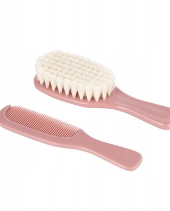 CANPOL ZESTAW DO WŁOSÓW SZCZOTKA Z NATURALNYM WŁOSIEM I GRZEBIEŃ GOLD RÓŻ