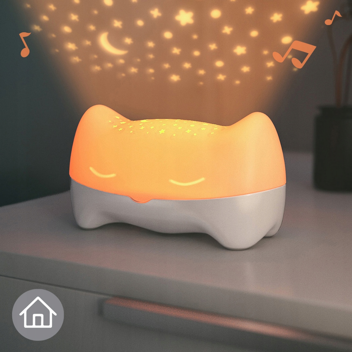 BENBAT PROJEKTOR GWIAZD LAMPKA NOCNA USPOKAJACZ HOOTY 2W1 DŹWIĘKI