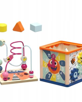 TOPBRIGHT DREWNIANA KOSTKA EDUKACYJNA DLA NIEMOWLĄT 12M+