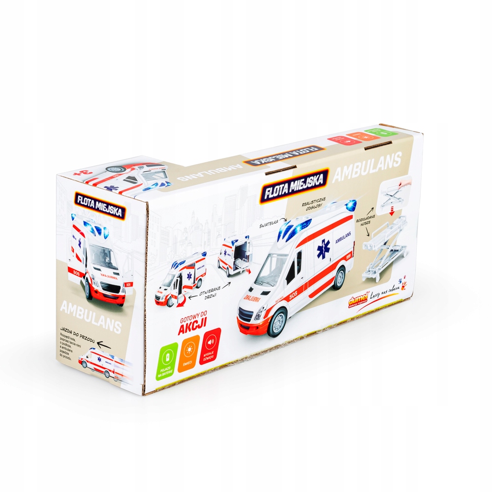 DUMEL FLOTA SAMOCHÓD AMBULANS NA BATERIE ŚWIATŁA ODGŁOSY