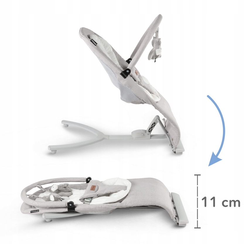 KIDWELL LEŻACZEK BUJACZEK RUBI SZARO-BIAŁY ERGONOMICZNY SKŁADANY