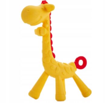BOCIOLAND GRYZAK SILIKONOWY ŻYRAFA ŻÓŁTO-CZERWONA NA ZĄBKOWANIE