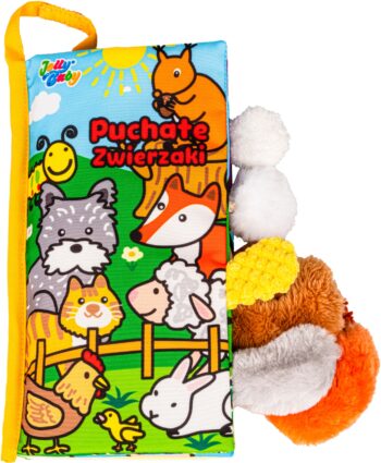 JOLLY BABY KSIĄŻKA KSIĄŻECZKA SENSORYCZNA PUCHATE ZWIERZAKI OGONKI 0M+