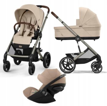 CYBEX BALIOS S LUX 2.0 WÓZEK 3W1 ZESTAW FOTELIK CLOUD G I-SIZE ALMOND