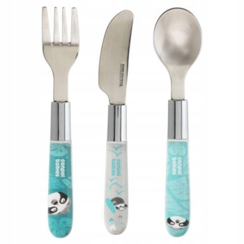 CANPOL SZTUĆCE ZESTAW ZE STALI NIERDZEWNEJ BEZPIECZNE EXOTIC METALOWE NIEB.