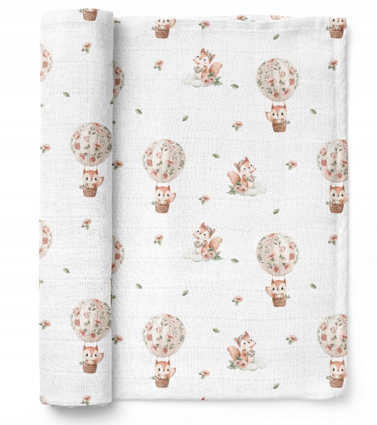 BOCIOLAND PIELUSZKA BAMBUSOWA OTULACZ KOCYK 75x75 WIEWIÓRKI