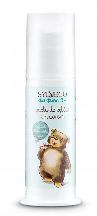 SYLVECO PASTA DO ZĘBÓW Z FLUOREM DLA DZIECI 3+ 75ML WZMACNIA SZKLIWO