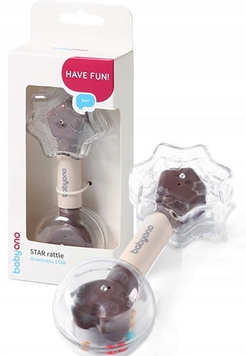 BABYONO GRZECHOTKA ERGONOMICZNA STAR 3M+