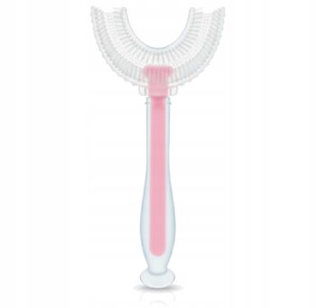 BOCIOLAND SZCZOTECZKA SILIKONOWA W KSZTAŁCIE U DLA DZIECI RÓŻOWA