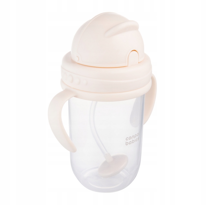CANPOL KUBEK NIEKAPEK Z RURKĄ I ODWAŻNIKIEM 270ML KREMOWY
