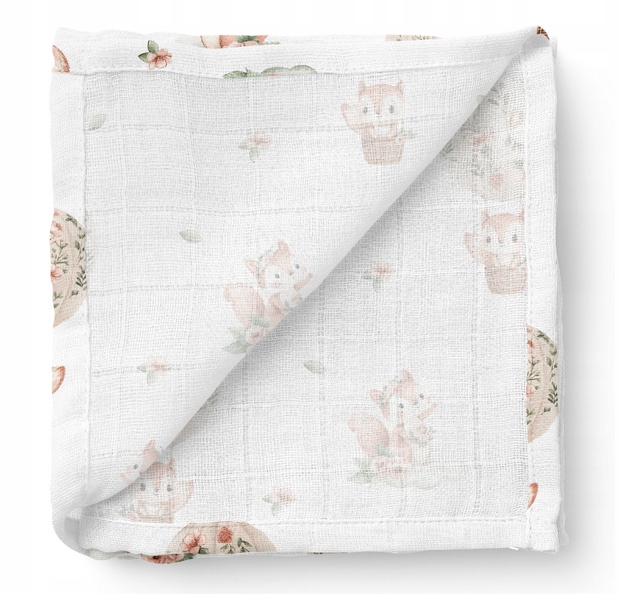 BOCIOLAND PIELUSZKA BAMBUSOWA OTULACZ KOCYK 110X110 CM WIEWIÓRKI