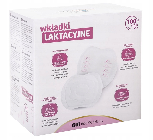 BOCIOLAND WKŁADKI LAKTACYJNE SUPERABSORBENT 100 SZ