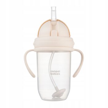 CANPOL KUBEK NIEKAPEK Z RURKĄ I ODWAŻNIKIEM 270ML KREMOWY