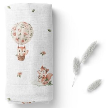 BOCIOLAND PIELUSZKA BAMBUSOWA CHUSTECZKA ULEWAJKA 40x40 CM WIEWIÓRKI