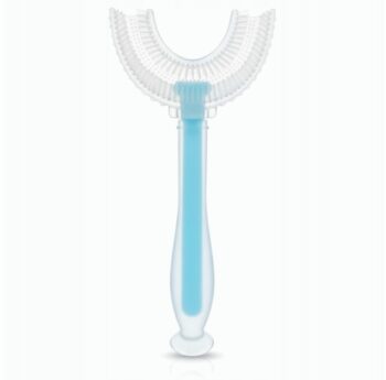 BOCIOLAND SZCZOTECZKA SILIKONOWA W KSZTAŁCIE U DLA DZIECI NIEBIESKA