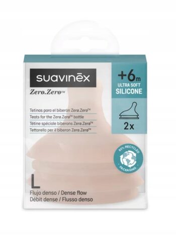SUAVINEX SMOCZEK ZERO ZERO SZYBKI PRZEPŁYW 2X 6M+ KOLOR MEDIUM