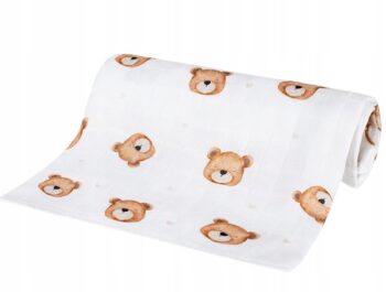 BOCIOLAND PIELUSZKA BAMBUSOWA OTULACZ 75x75 TEDDY BEAR