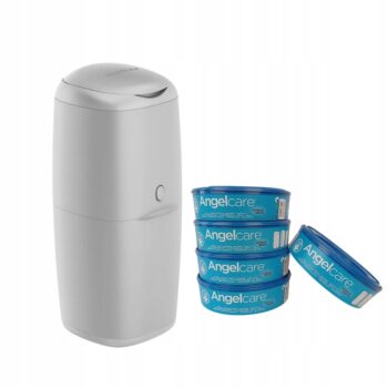 ANGELCARE POJEMNIK KOSZ NA PIELUCHY SZARY + 5 WKŁADÓW